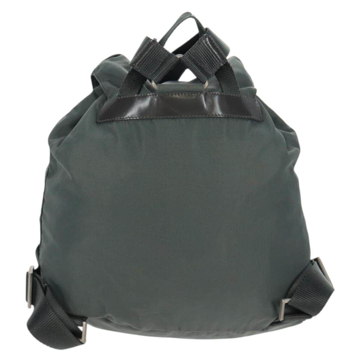 PRADA Backpack Nylon Gray Silver Auth gh1618