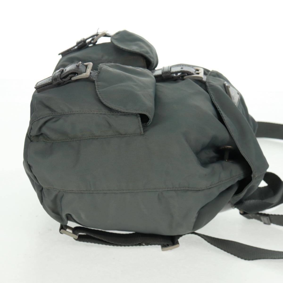 PRADA Backpack Nylon Gray Silver Auth gh1618