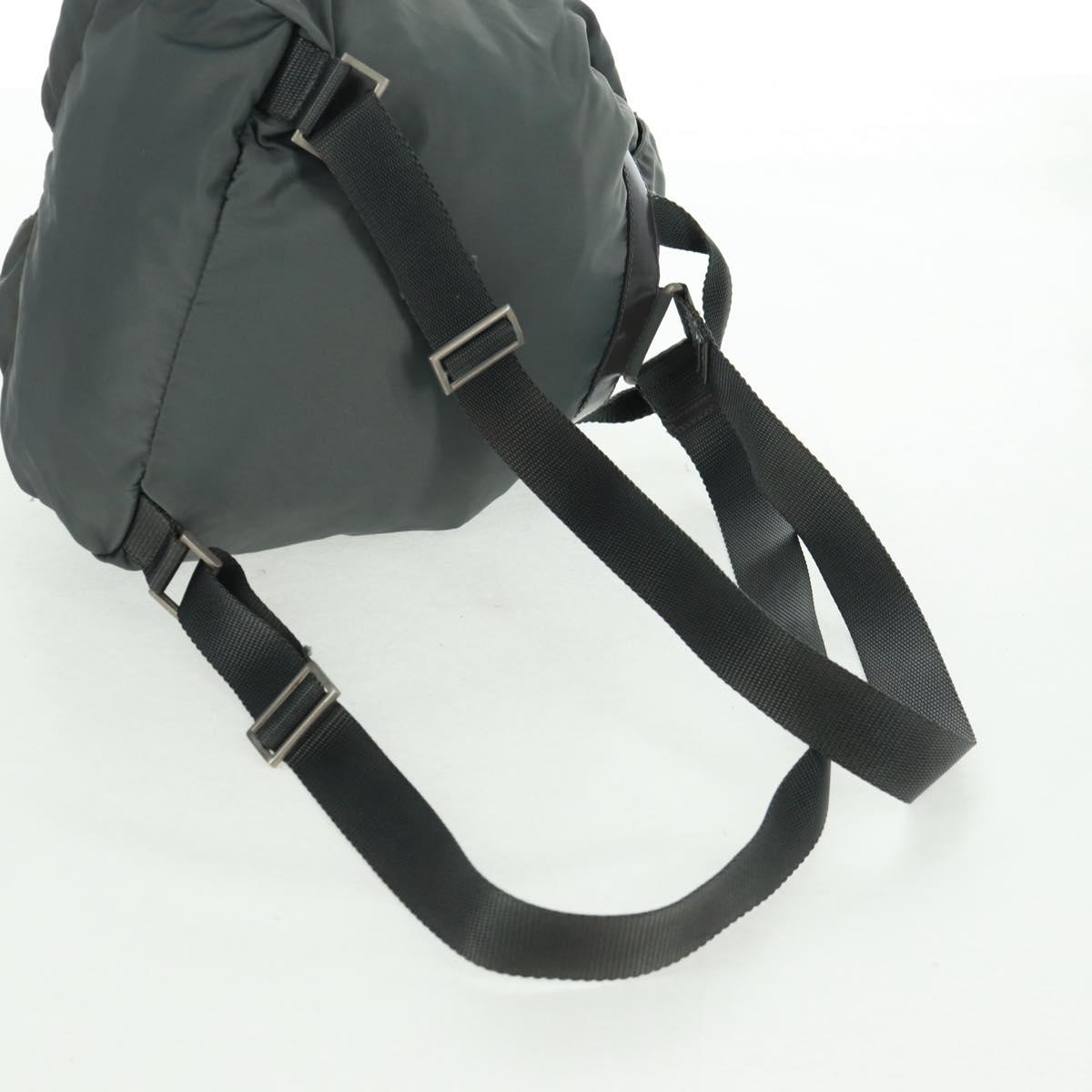 PRADA Backpack Nylon Gray Silver Auth gh1618