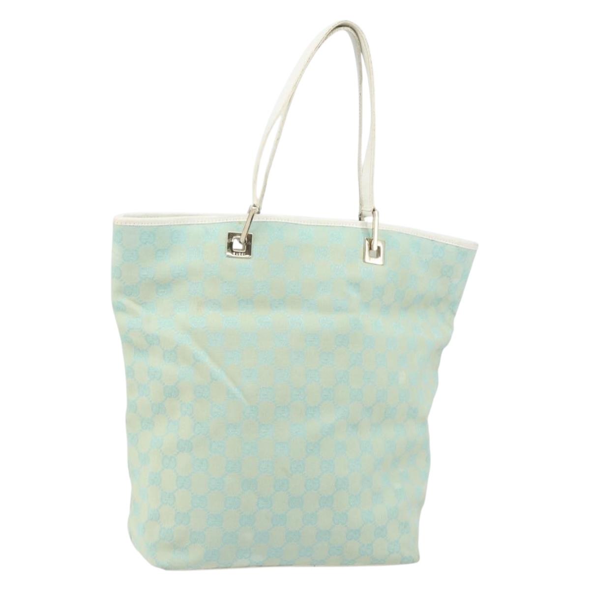 GUCCI GG Canvas Tote Bag Peppermint Gold 002 1098 3444 Auth gh1620