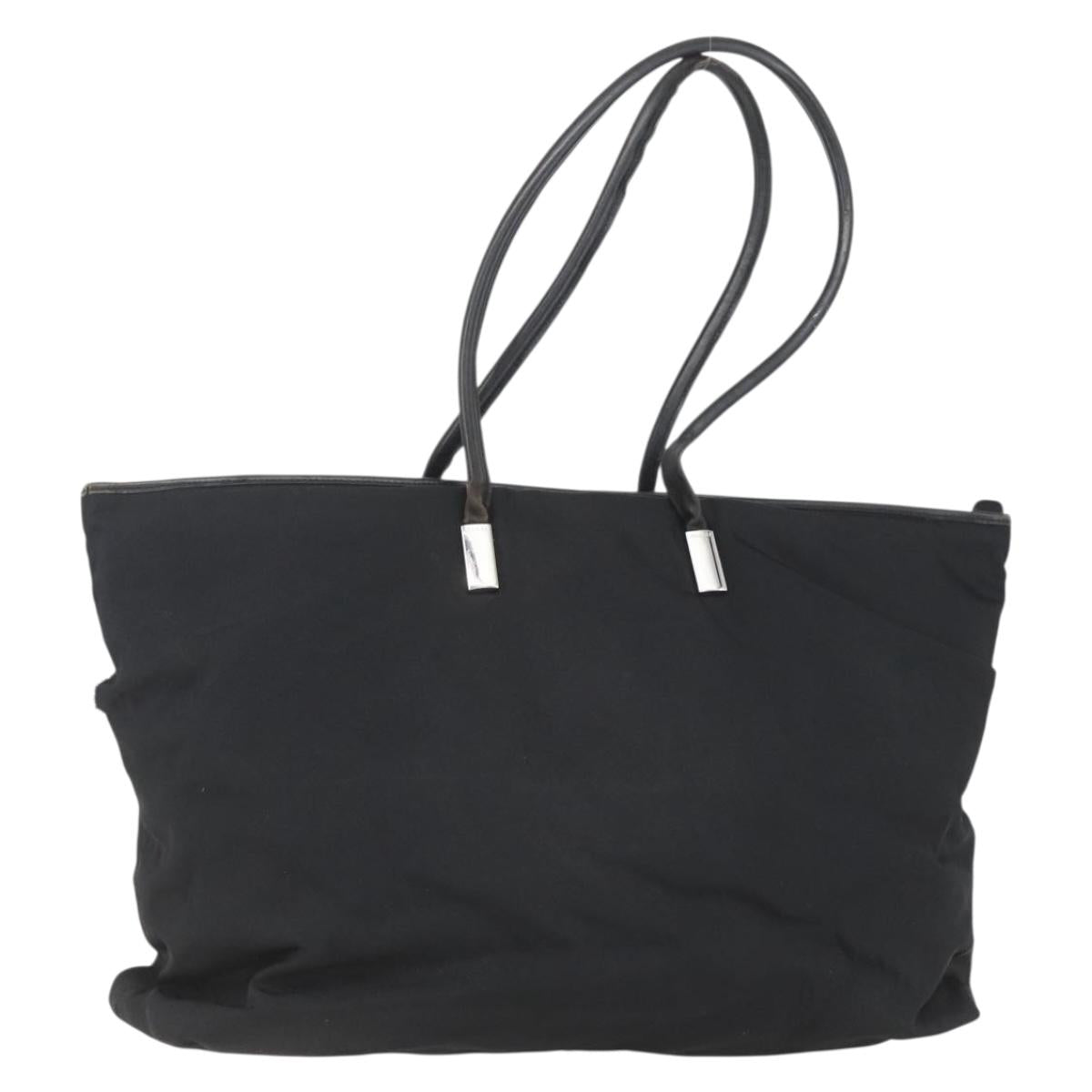 GUCCI Tote Bag Nylon Black Silver 002 2123 0455 Auth gh1622