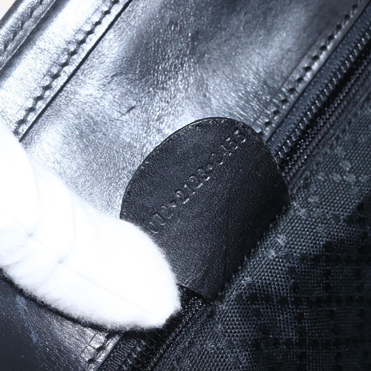 GUCCI Tote Bag Nylon Black Silver 002 2123 0455 Auth gh1622
