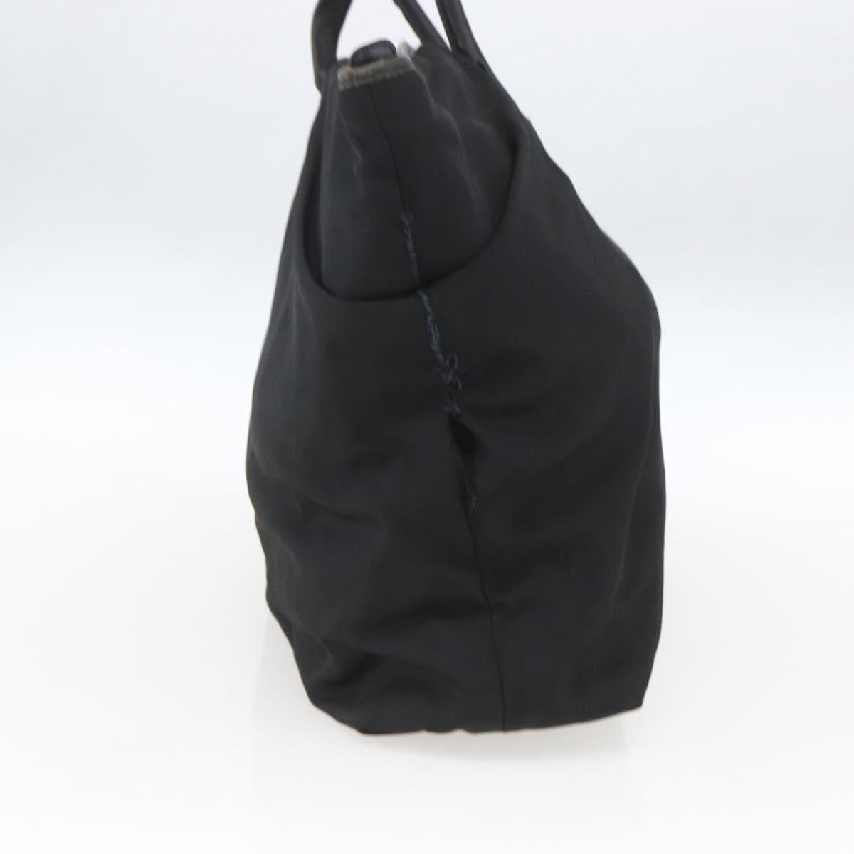 GUCCI Tote Bag Nylon Black Silver 002 2123 0455 Auth gh1622