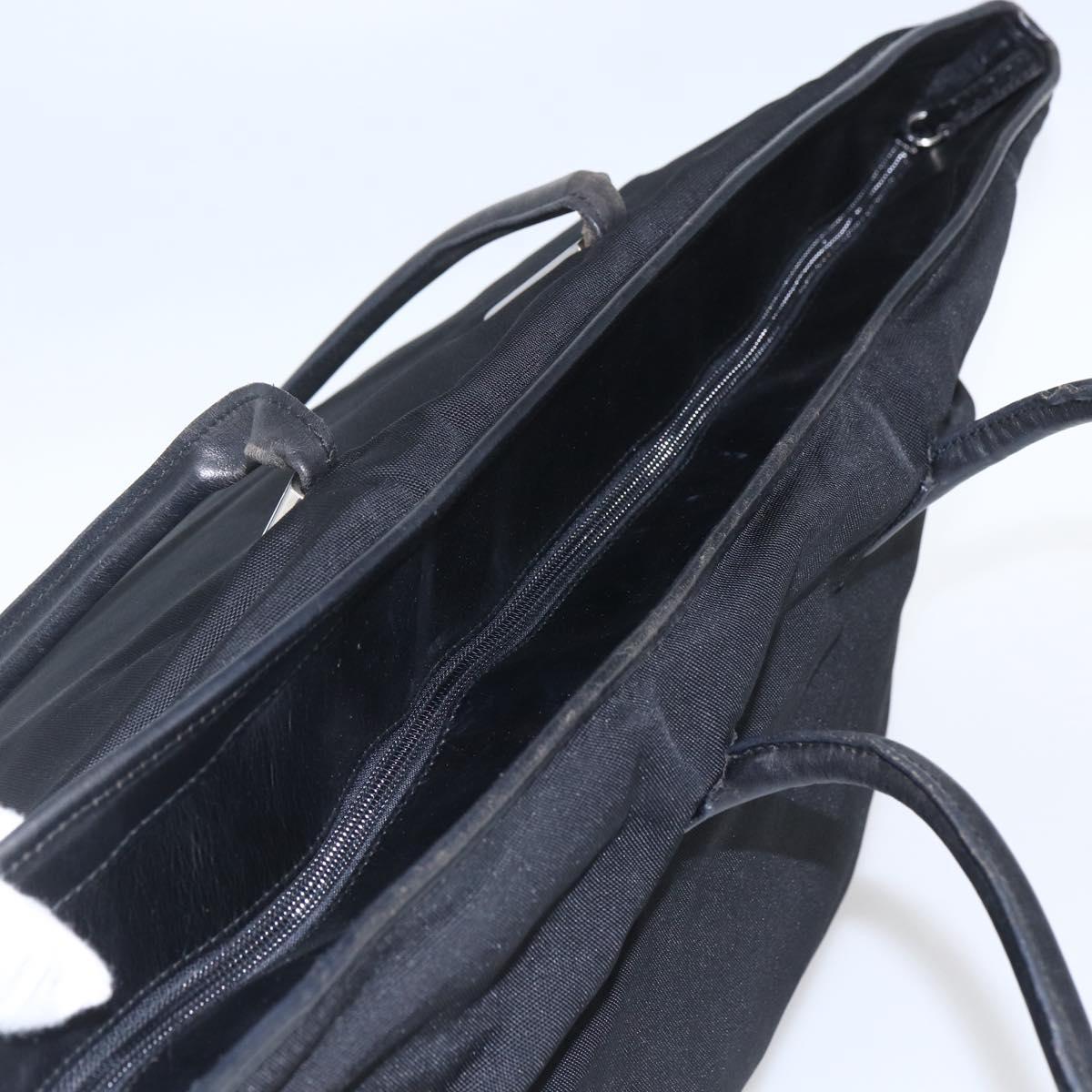 GUCCI Tote Bag Nylon Black Silver 002 2123 0455 Auth gh1622