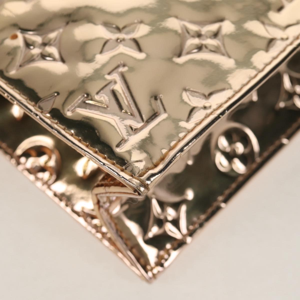 LOUIS VUITTON Monogram Miroir Sac Plat Hand Bag Gold Dore M40268 LV Auth gh1625SAV