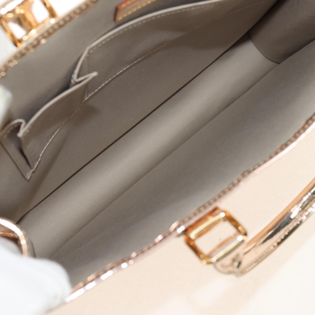 LOUIS VUITTON Monogram Miroir Sac Plat Hand Bag Gold Dore M40268 LV Auth gh1625SAV