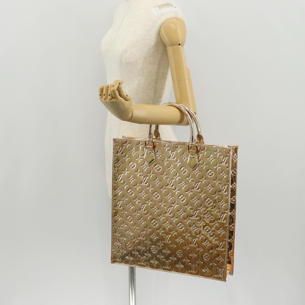 LOUIS VUITTON Monogram Miroir Sac Plat Hand Bag Gold Dore M40268 LV Auth gh1625SAV