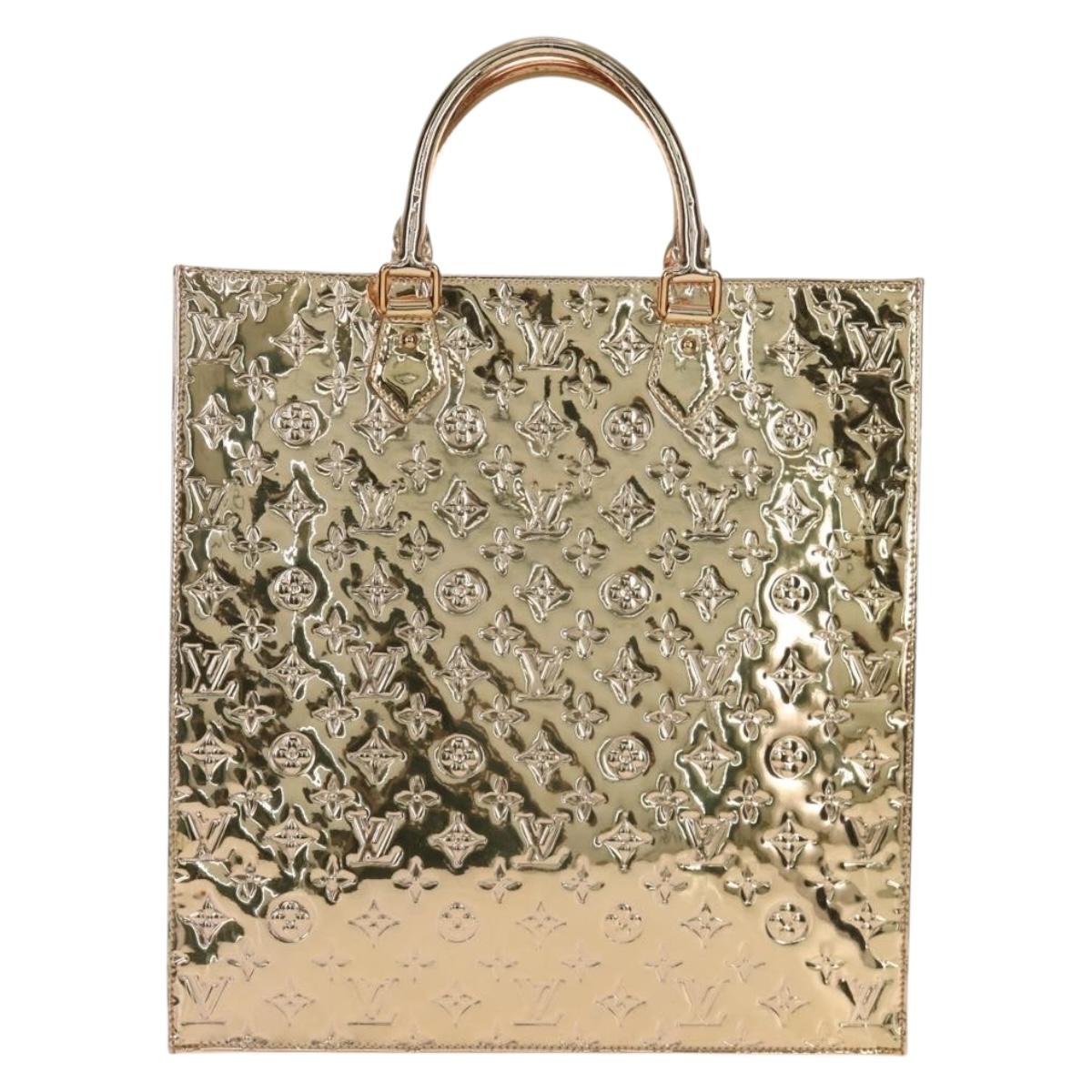 LOUIS VUITTON Monogram Miroir Sac Plat Hand Bag Gold Dore M40268 LV Auth gh1625SAV