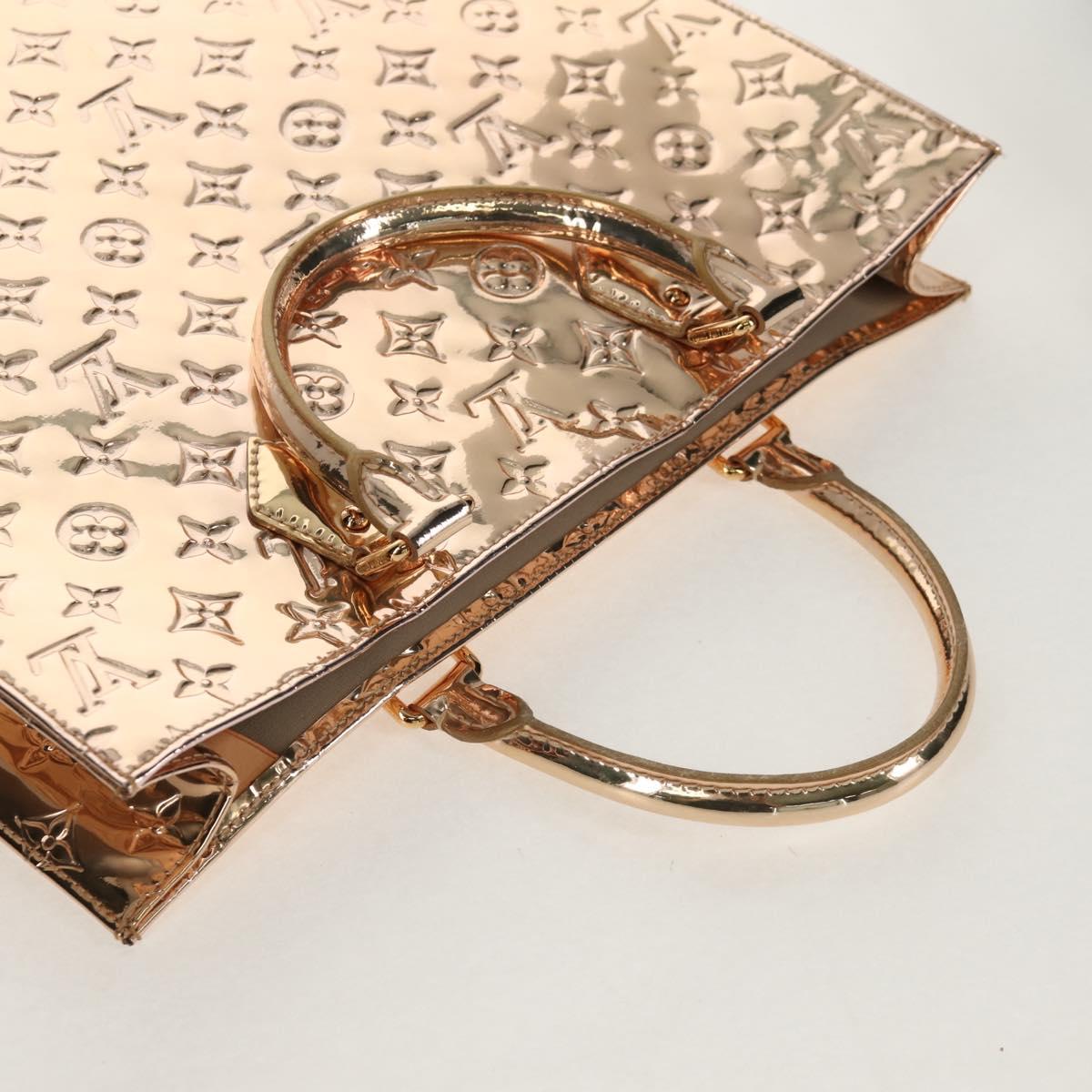 LOUIS VUITTON Monogram Miroir Sac Plat Hand Bag Gold Dore M40268 LV Auth gh1625SAV