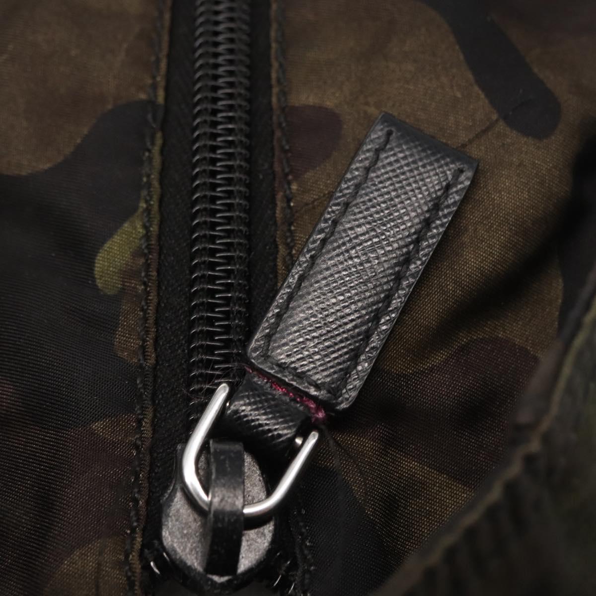 PRADA Camouflage Tote Bag Nylon Khaki Auth gh1628