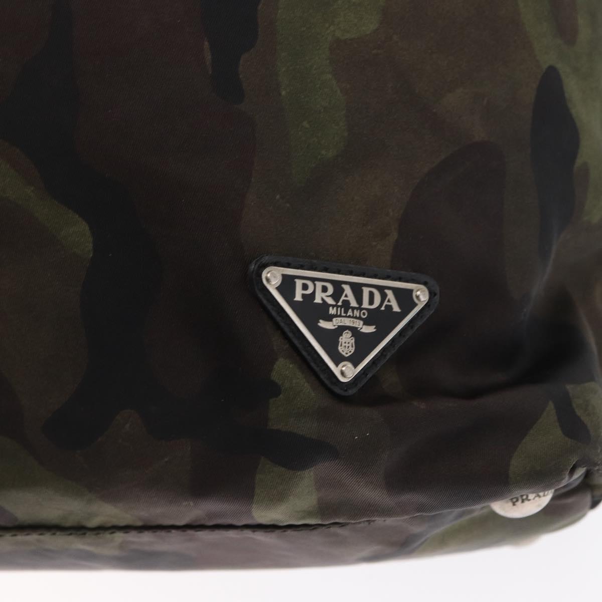 PRADA Camouflage Tote Bag Nylon Khaki Auth gh1628