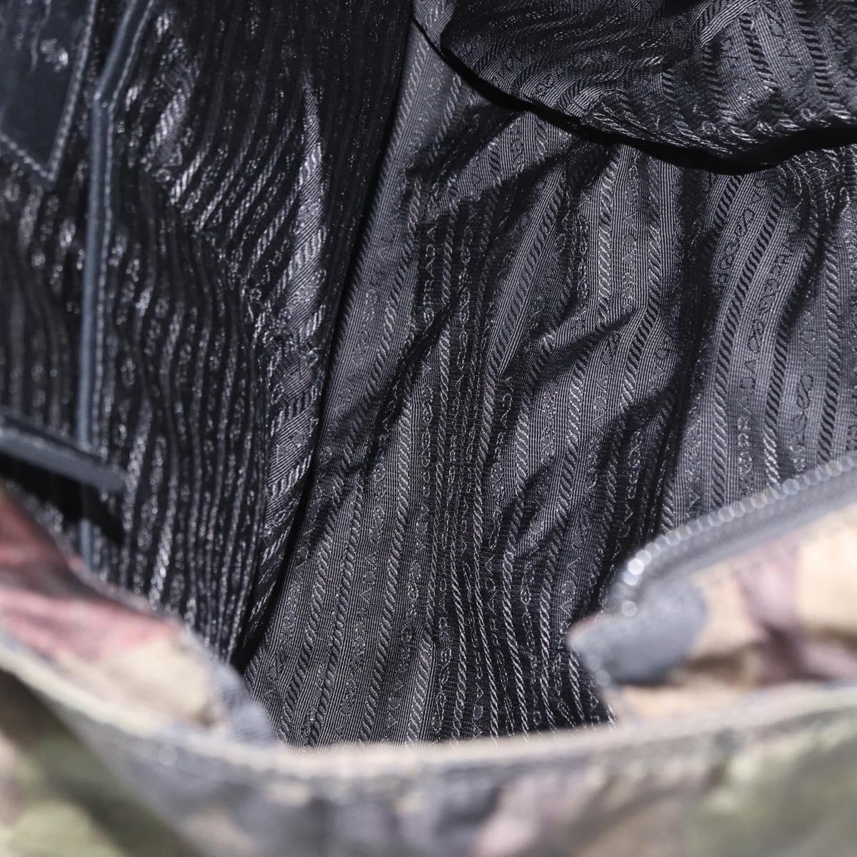 PRADA Camouflage Tote Bag Nylon Khaki Auth gh1628