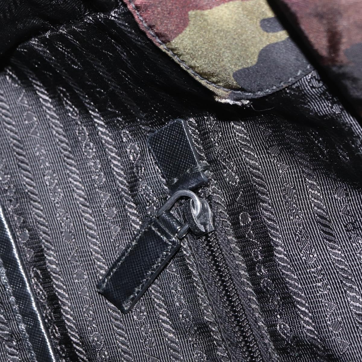 PRADA Camouflage Tote Bag Nylon Khaki Auth gh1628