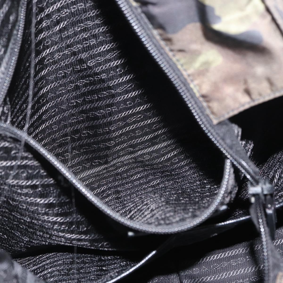 PRADA Camouflage Tote Bag Nylon Khaki Auth gh1628