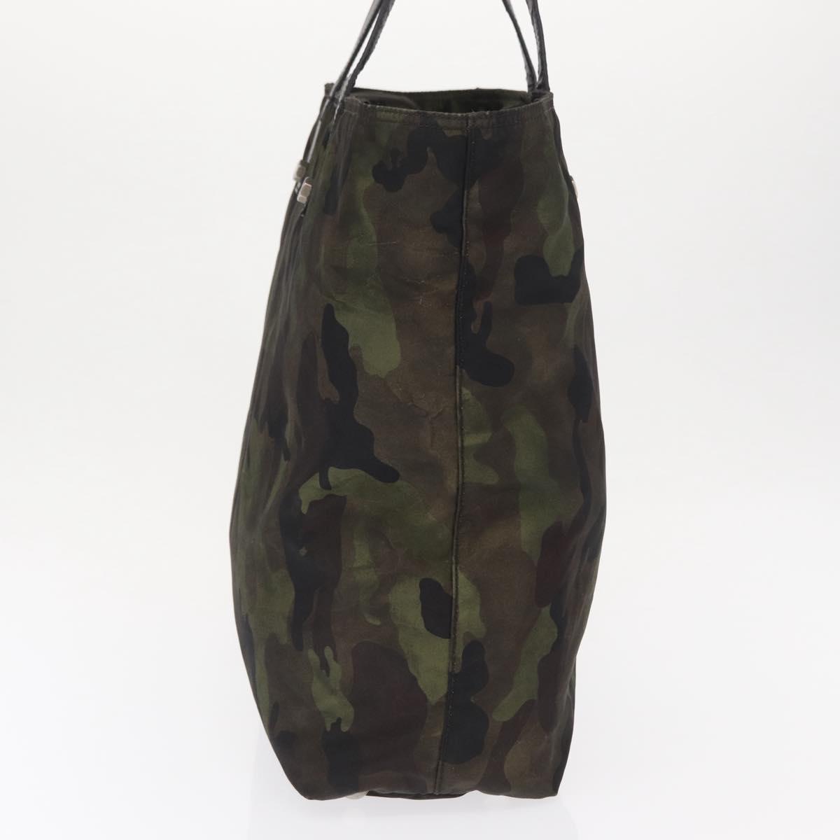 PRADA Camouflage Tote Bag Nylon Khaki Auth gh1628
