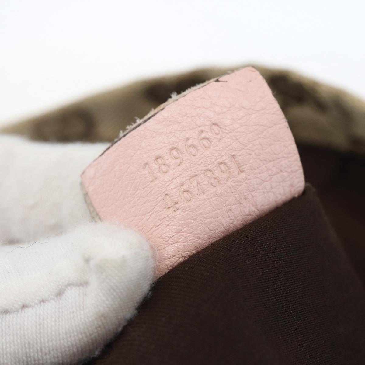 GUCCI GG Canvas Sherry Line Tote Bag Beige Pink Light blue 189669 Auth gh1631