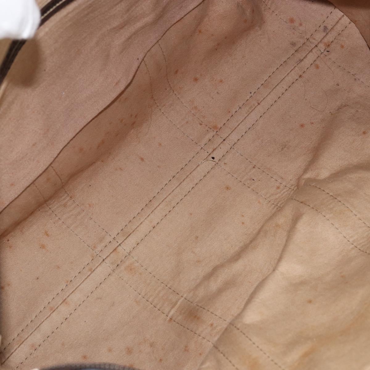 Christian Dior Trotter Canvas Boston Bag Brown Gold Auth gh1637