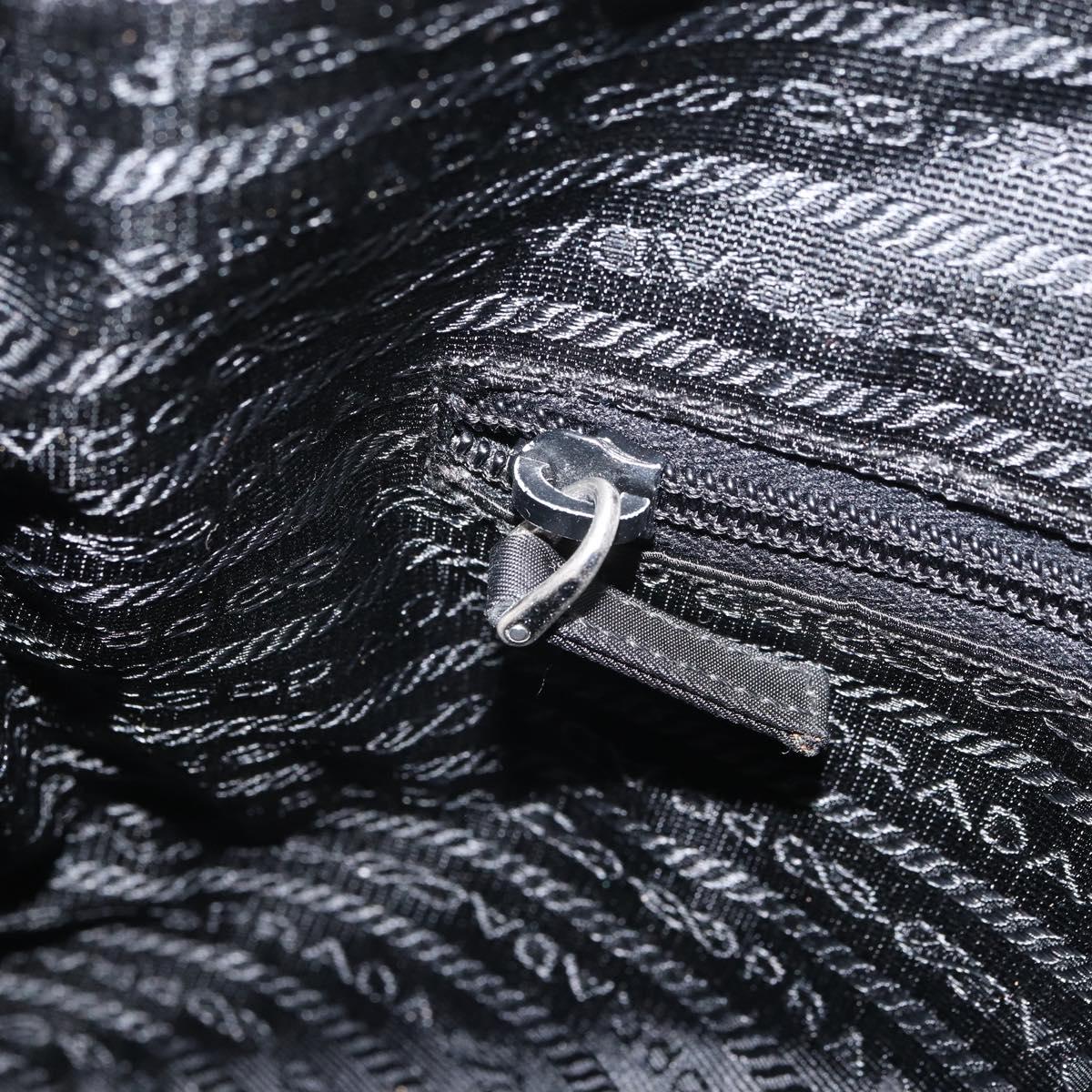 PRADA Shoulder Bag Nylon Black Silver Auth gh1639