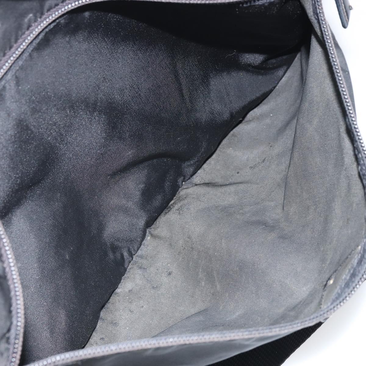 PRADA Shoulder Bag Nylon Black Silver Auth gh1639