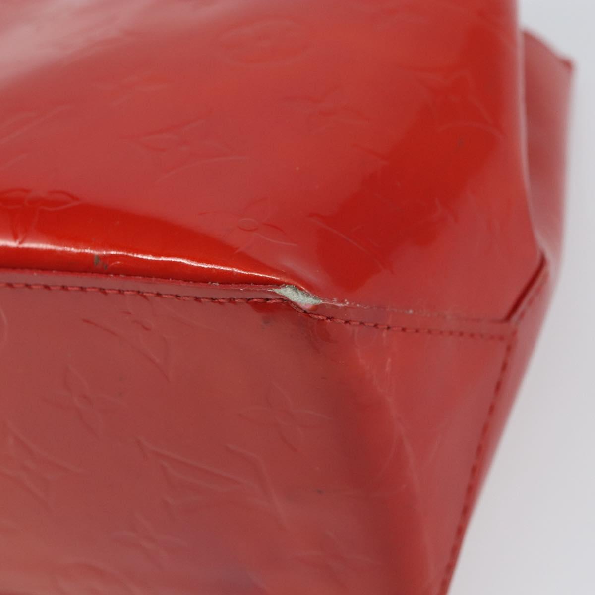 LOUIS VUITTON Monogram Vernis Reade PM Hand Bag Red Rouge M91088 LV Auth gh1641
