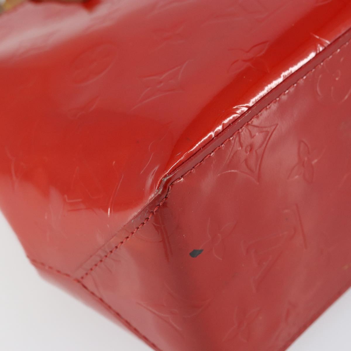 LOUIS VUITTON Monogram Vernis Reade PM Hand Bag Red Rouge M91088 LV Auth gh1641