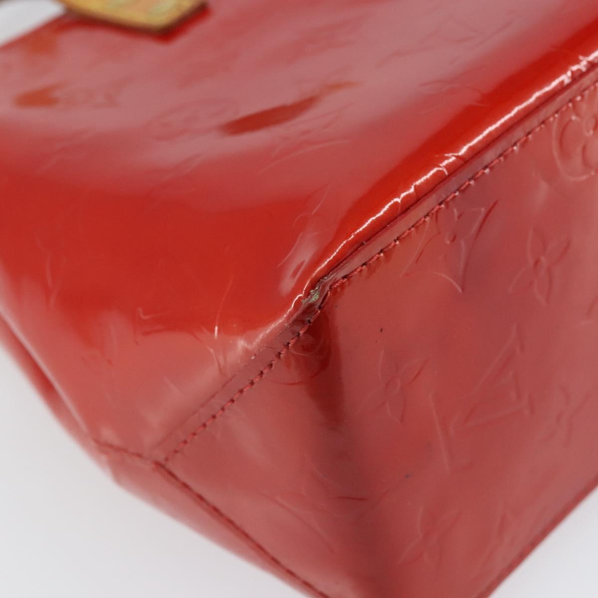 LOUIS VUITTON Monogram Vernis Reade PM Hand Bag Red Rouge M91088 LV Auth gh1641