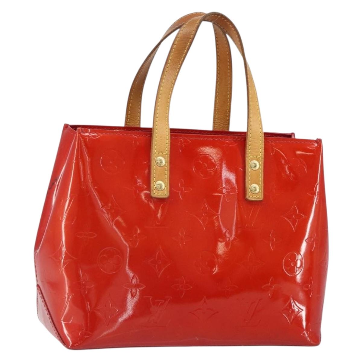 LOUIS VUITTON Monogram Vernis Reade PM Hand Bag Red Rouge M91088 LV Auth gh1641