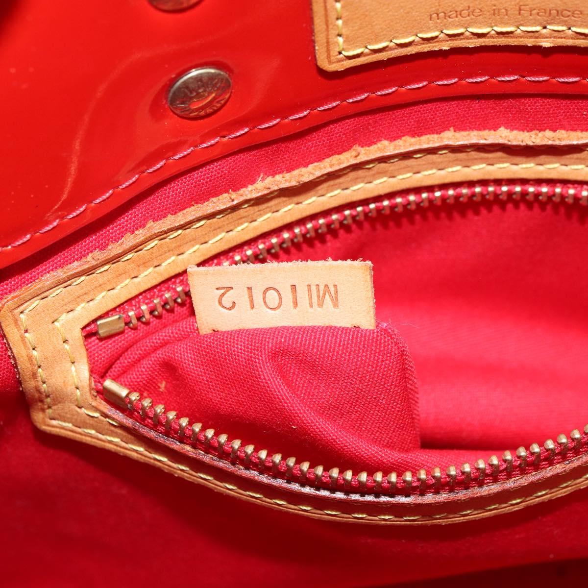 LOUIS VUITTON Monogram Vernis Reade PM Hand Bag Red Rouge M91088 LV Auth gh1641