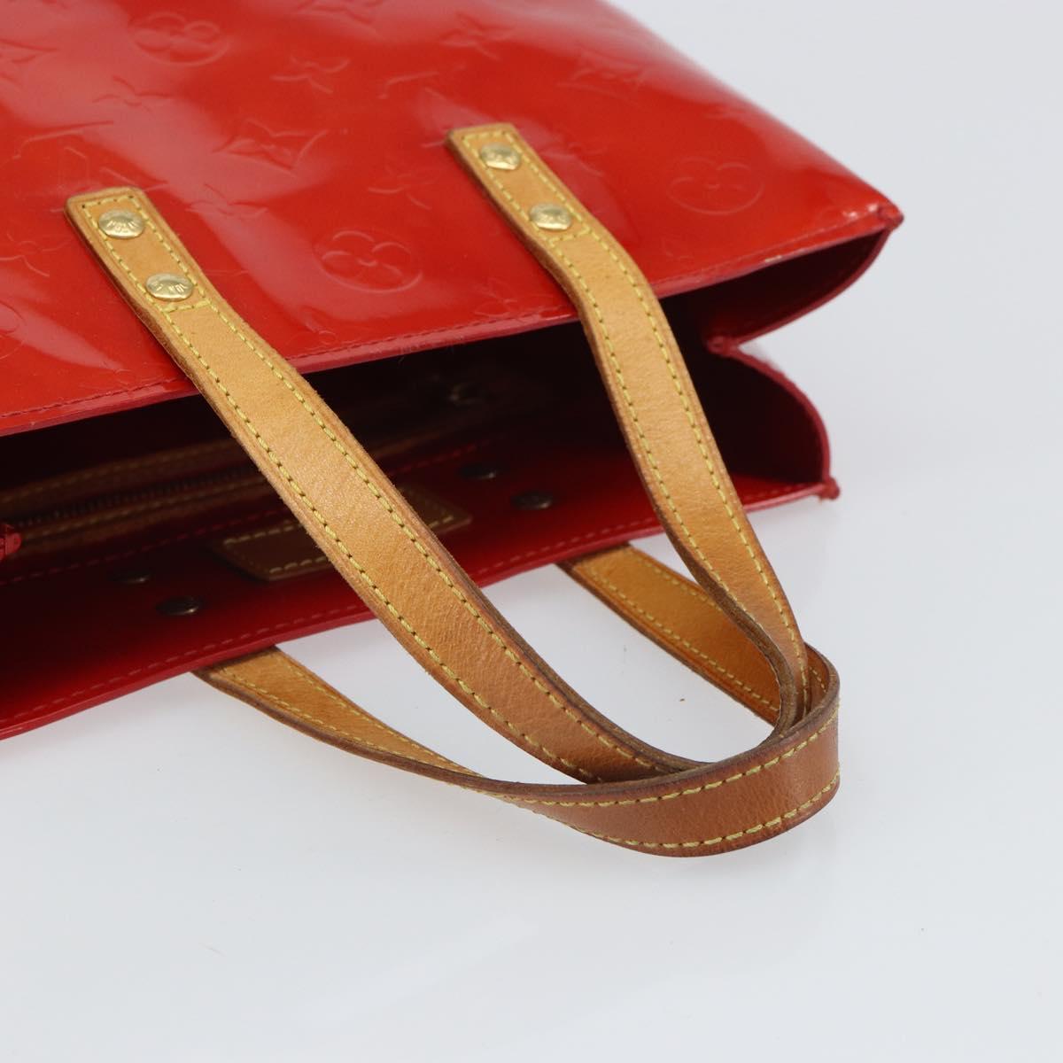 LOUIS VUITTON Monogram Vernis Reade PM Hand Bag Red Rouge M91088 LV Auth gh1641