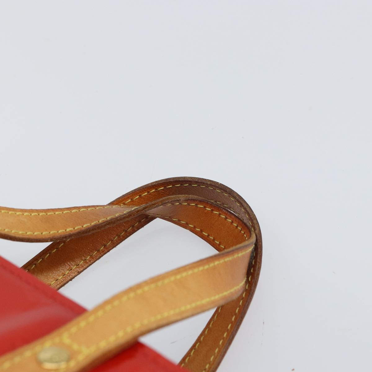 LOUIS VUITTON Monogram Vernis Reade PM Hand Bag Red Rouge M91088 LV Auth gh1641