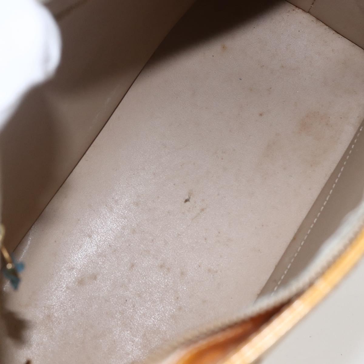 LOUIS VUITTON Monogram Vernis Houston Hand Bag Beige M91004 LV Auth gh1642