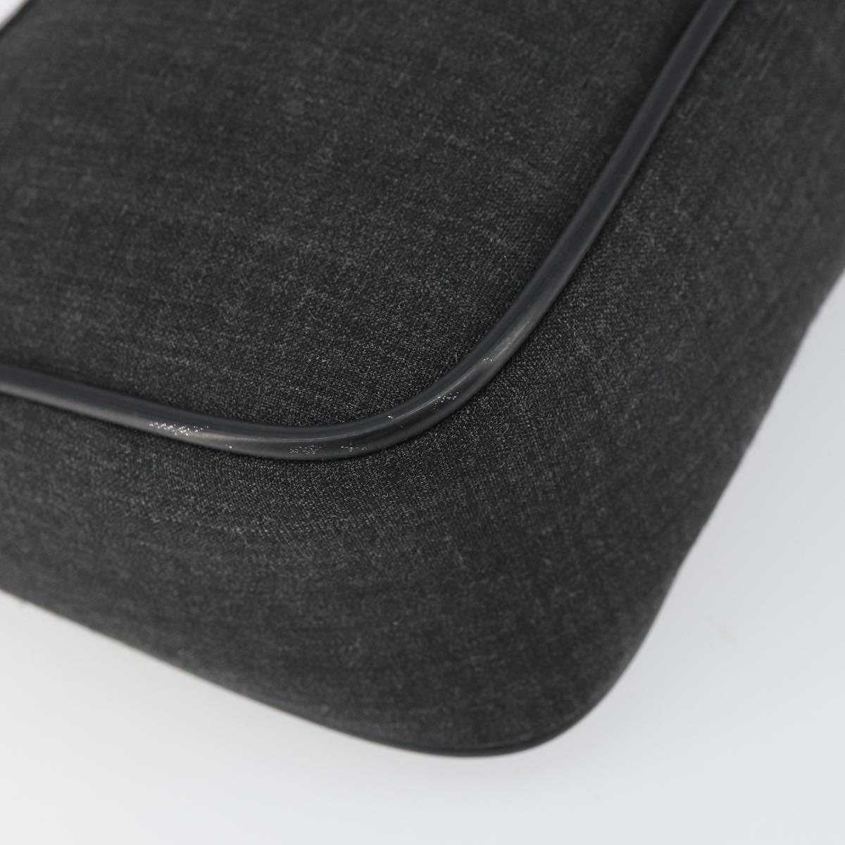 PRADA Sports Accessory Pouch Canvas Gray Auth gh1644