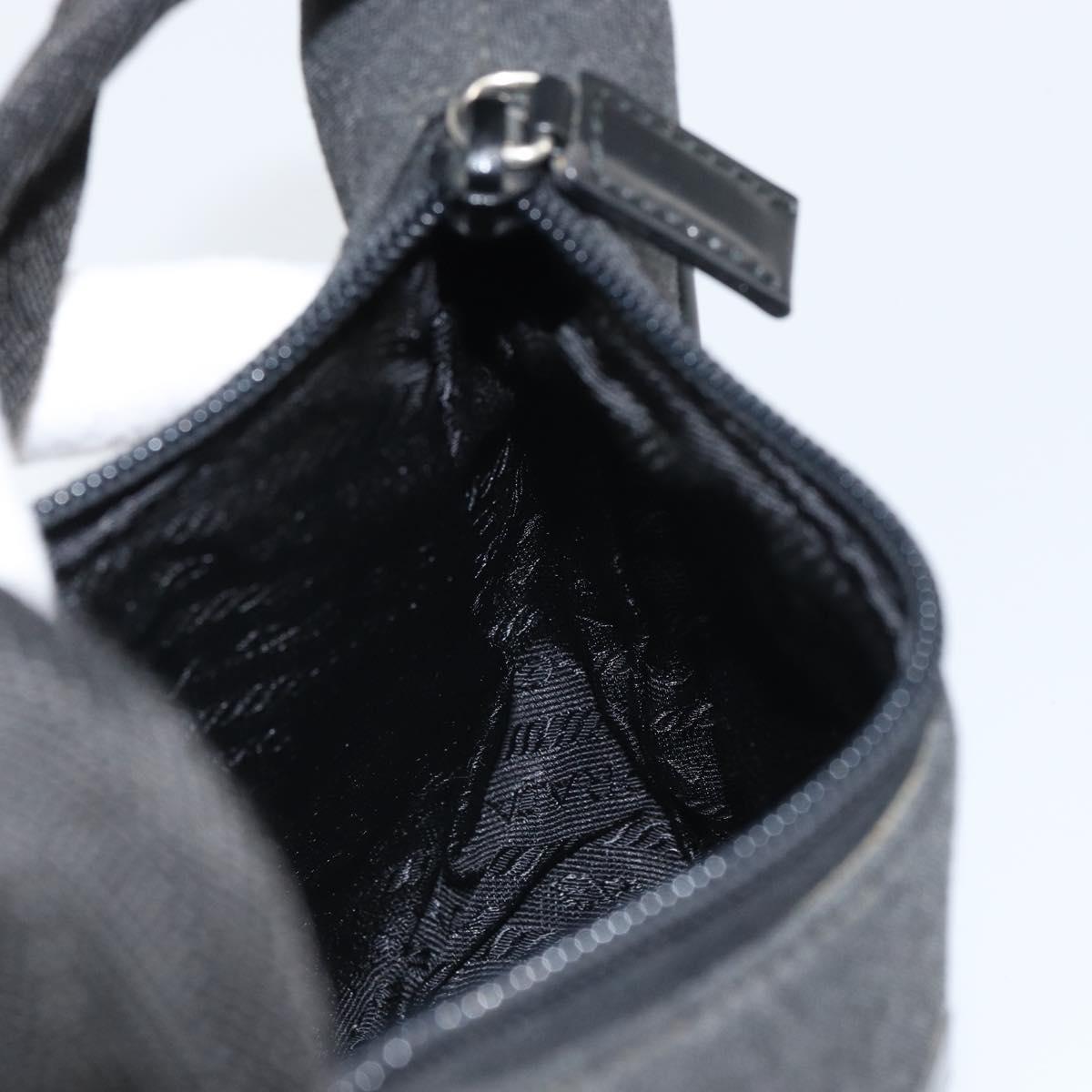 PRADA Sports Accessory Pouch Canvas Gray Auth gh1644