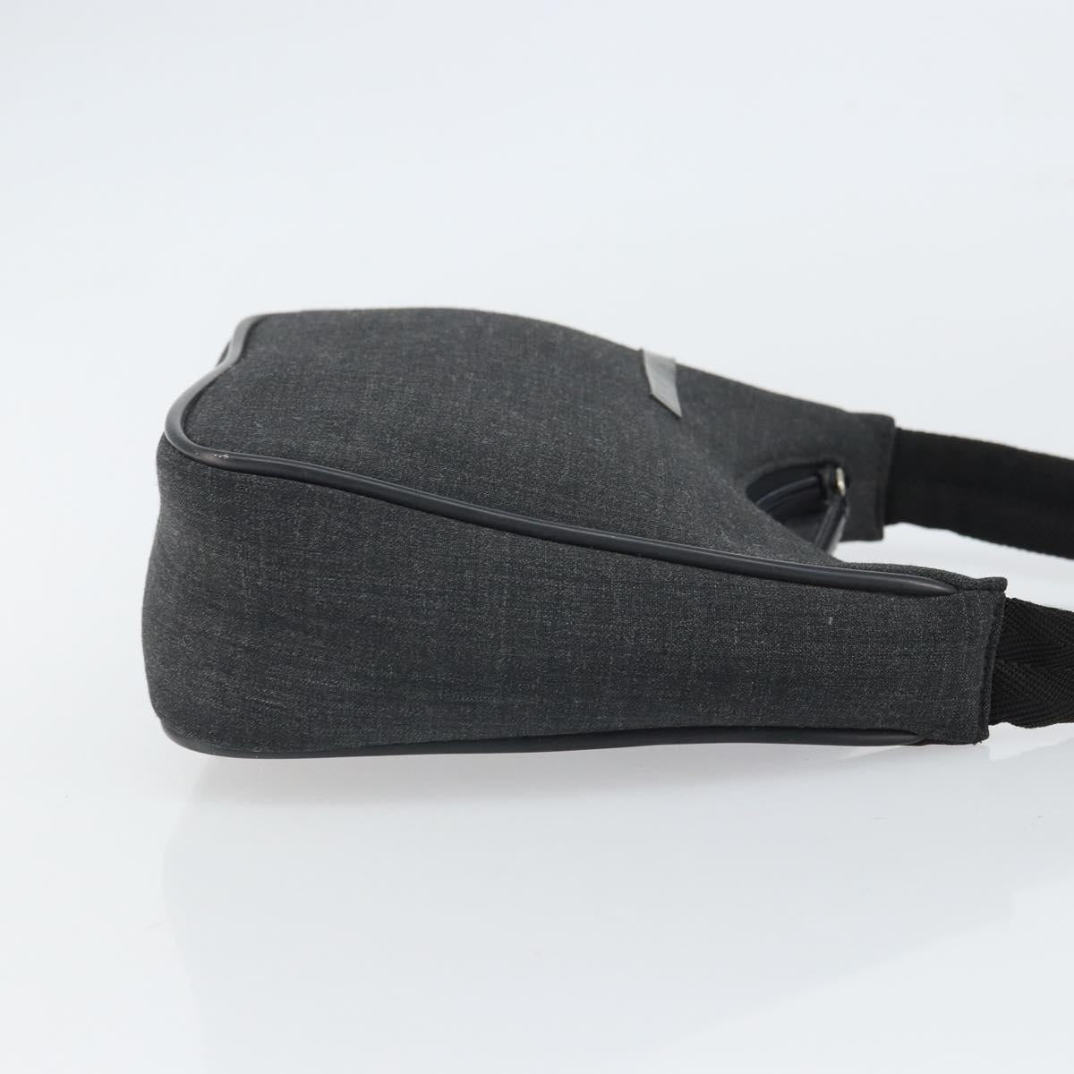 PRADA Sports Accessory Pouch Canvas Gray Auth gh1644