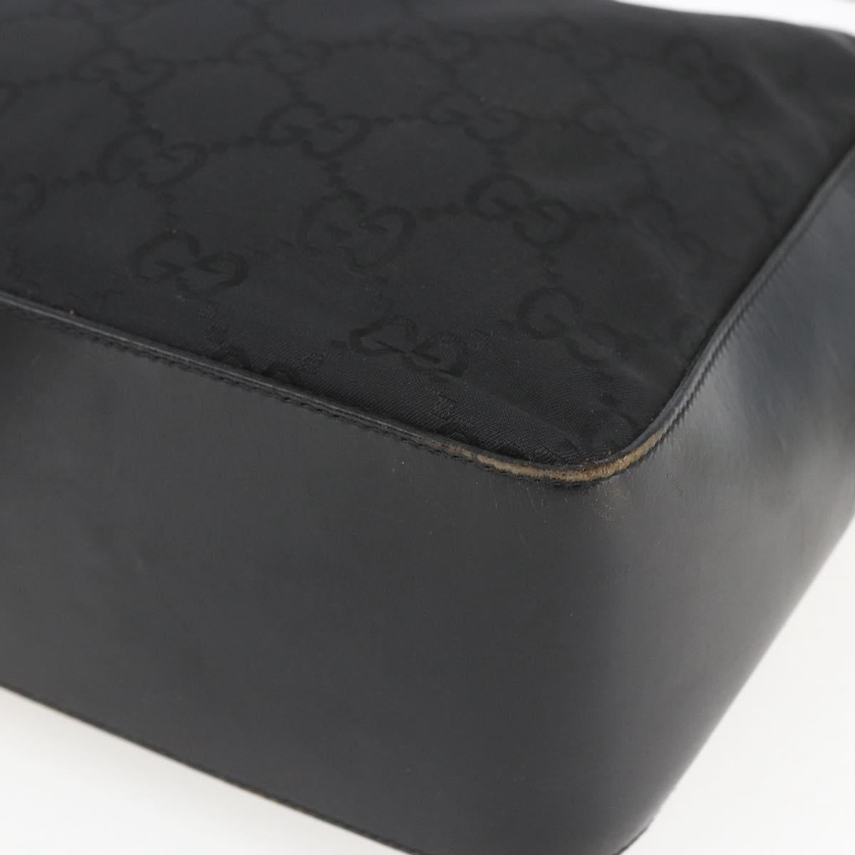 GUCCI GG Canvas Shoulder Bag Black Silver 001 3766 Auth gh1647