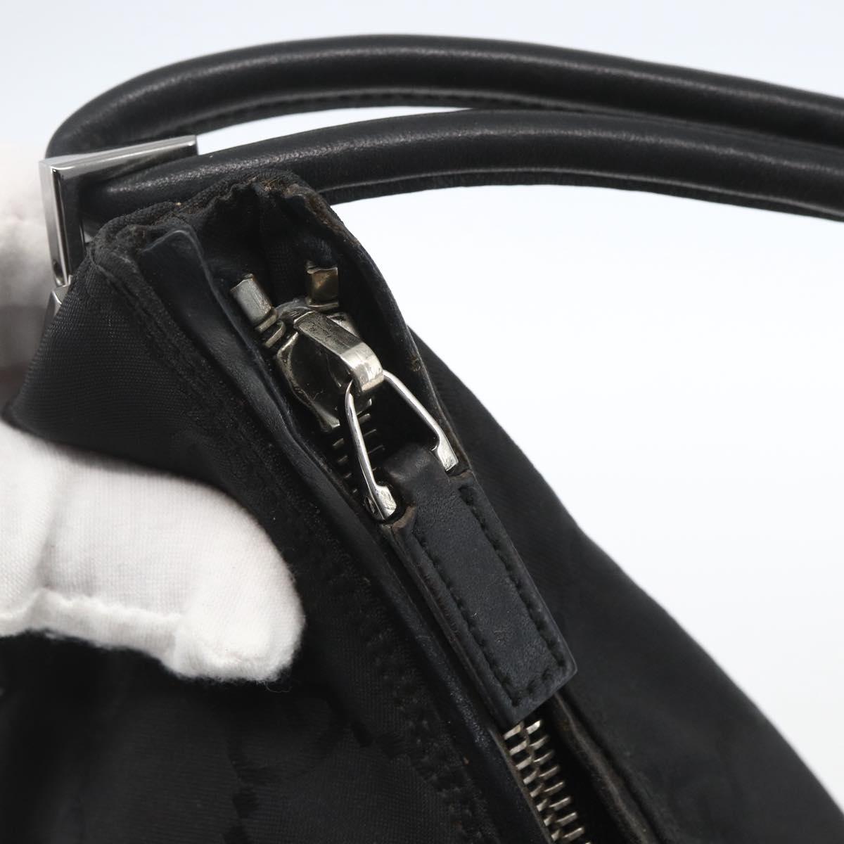 GUCCI GG Canvas Shoulder Bag Black Silver 001 3766 Auth gh1647