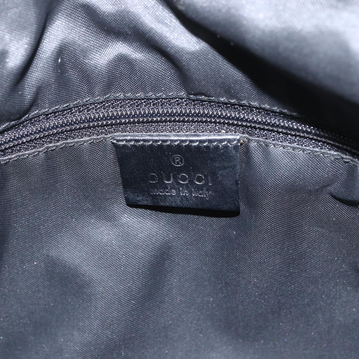 GUCCI GG Canvas Shoulder Bag Black Silver 001 3766 Auth gh1647