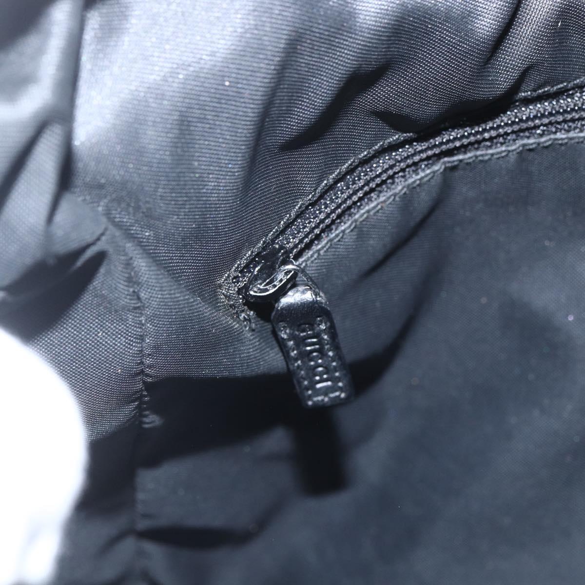 GUCCI GG Canvas Shoulder Bag Black Silver 001 3766 Auth gh1647