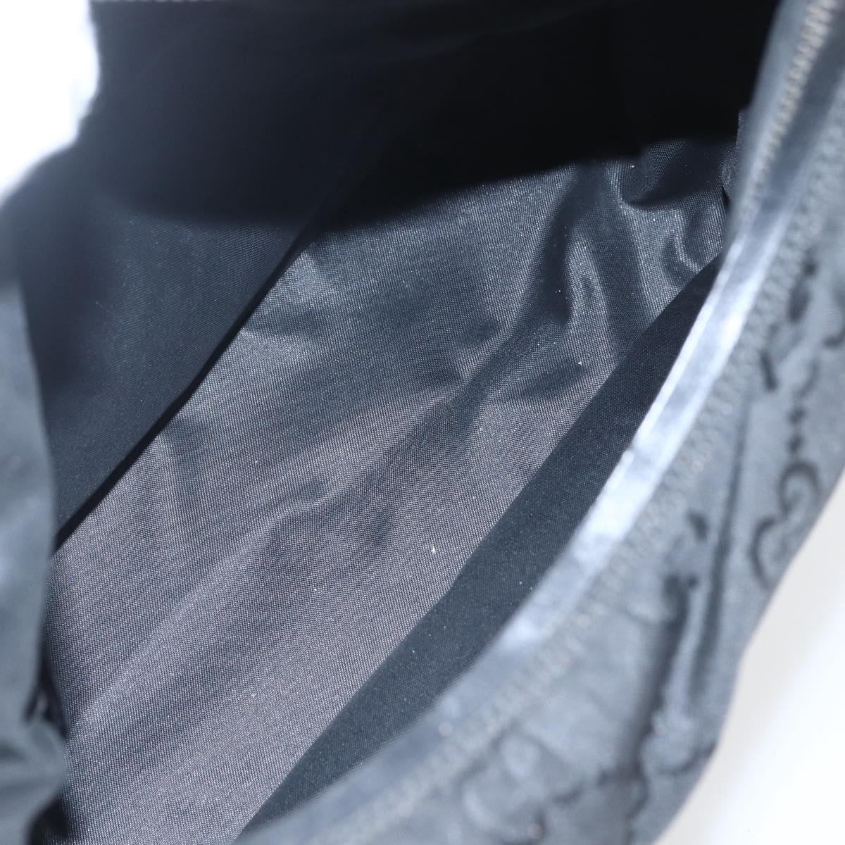 GUCCI GG Canvas Shoulder Bag Black Silver 001 3766 Auth gh1647