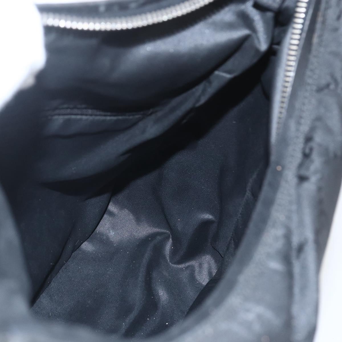 GUCCI GG Canvas Shoulder Bag Black Silver 001 3766 Auth gh1647