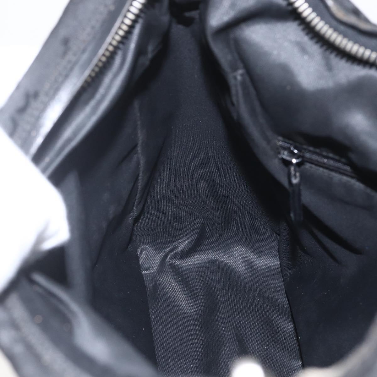 GUCCI GG Canvas Shoulder Bag Black Silver 001 3766 Auth gh1647