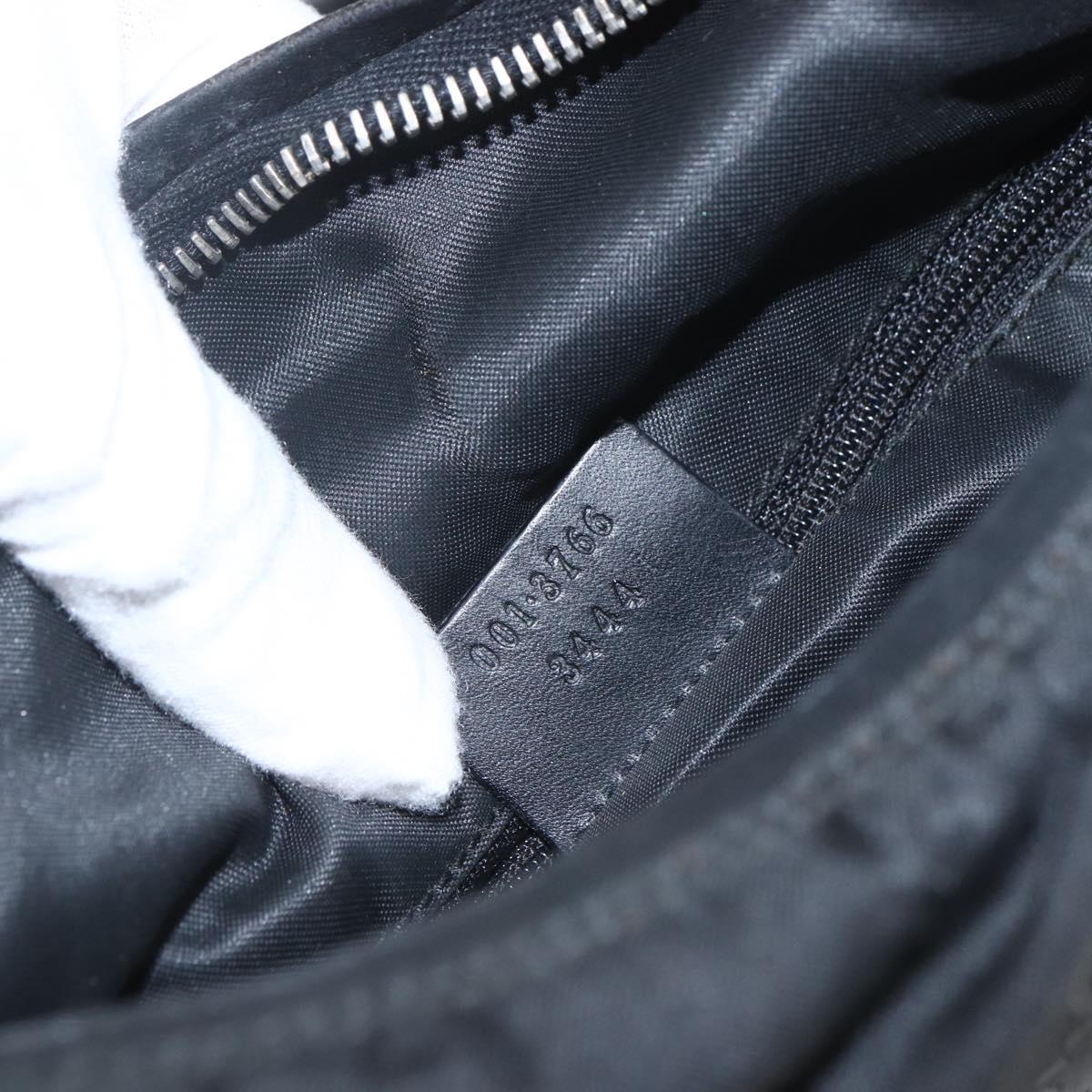 GUCCI GG Canvas Shoulder Bag Black Silver 001 3766 Auth gh1647