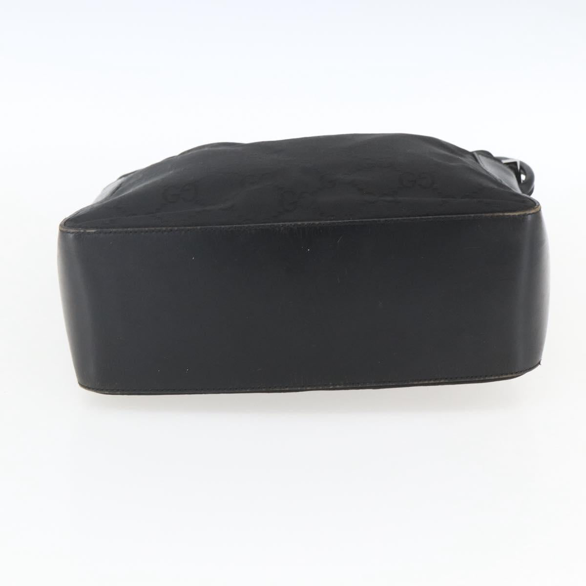 GUCCI GG Canvas Shoulder Bag Black Silver 001 3766 Auth gh1647