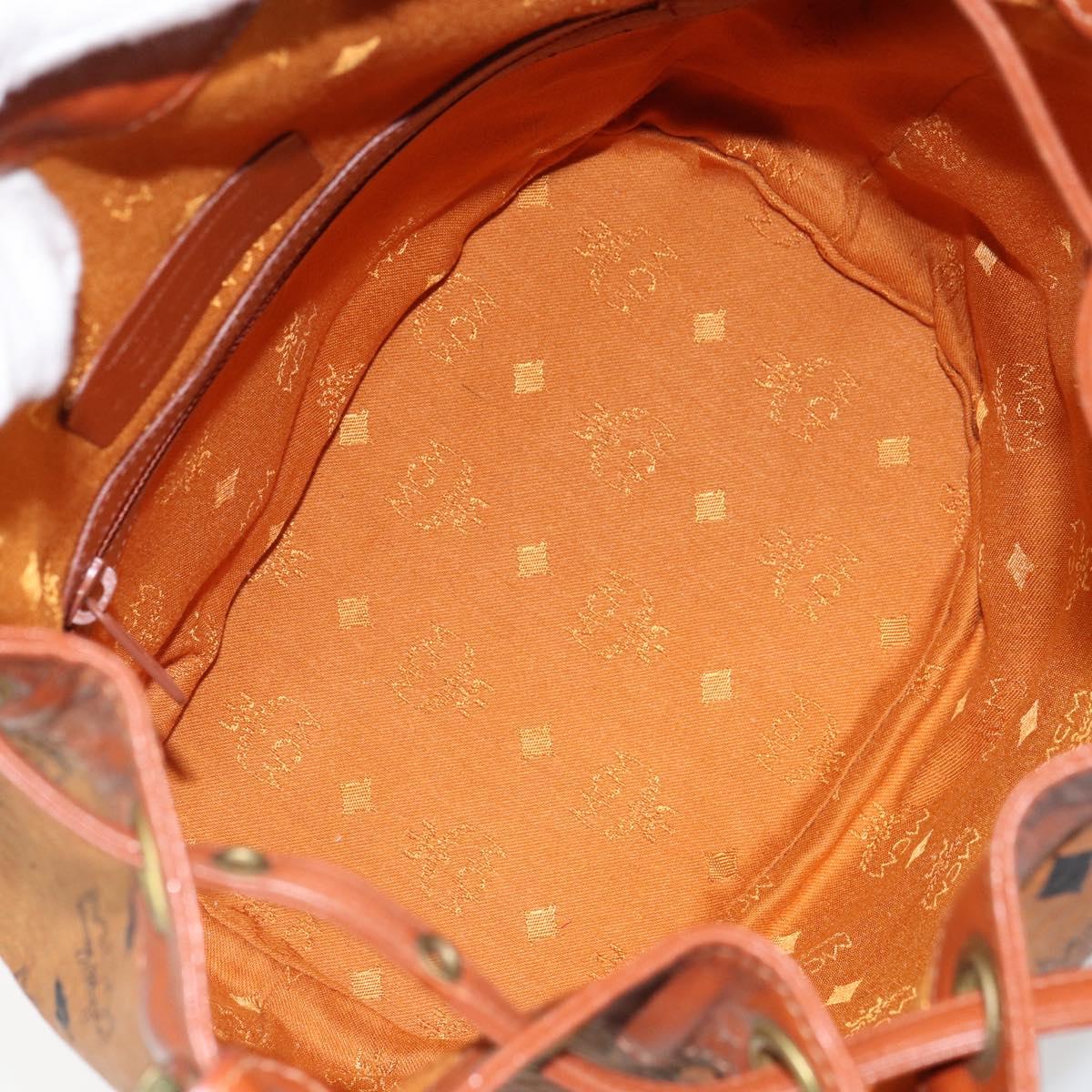 MCM Vicetos Logogram Shoulder Bag PVC Leather Brown Gold Auth gh1650