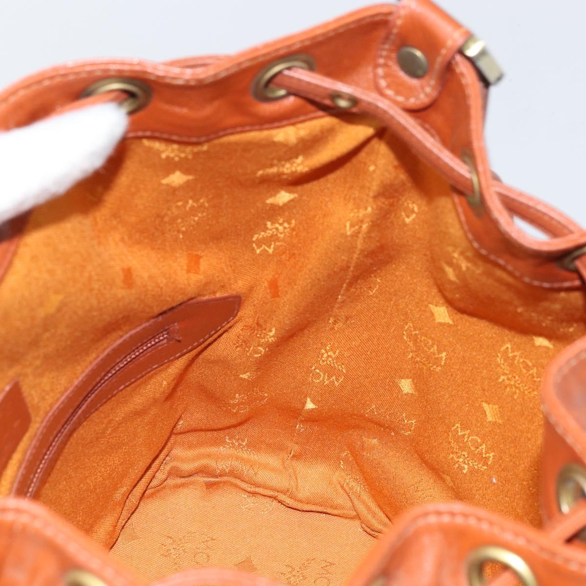 MCM Vicetos Logogram Shoulder Bag PVC Leather Brown Gold Auth gh1650