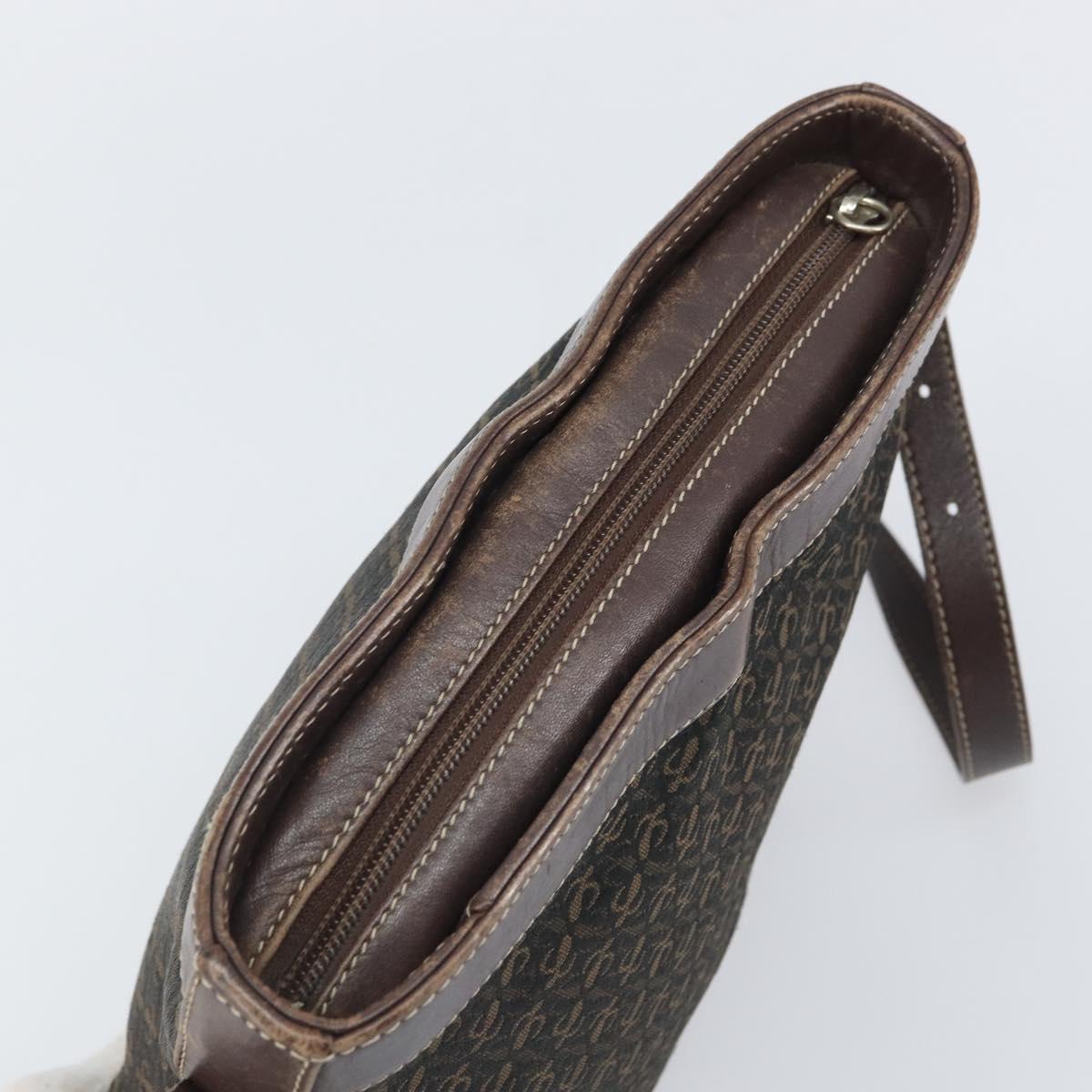 LOEWE Shoulder Bag Canvas Brown Gold Auth gh1652