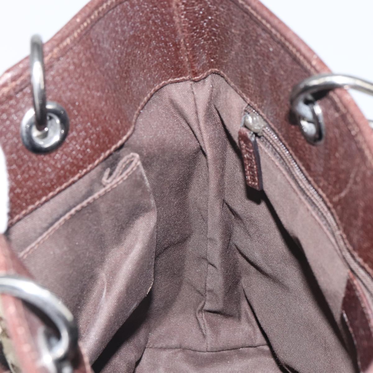 GUCCI GG Canvas Tote Bag Beige Silver 120840 Auth gh1653