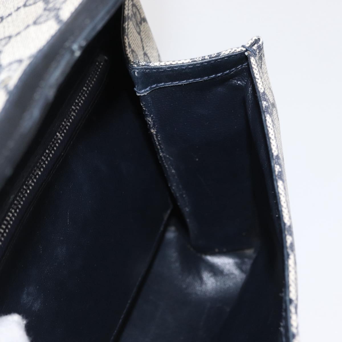 GUCCI GG Supreme Shoulder Bag PVC Navy Gold Auth gh1657