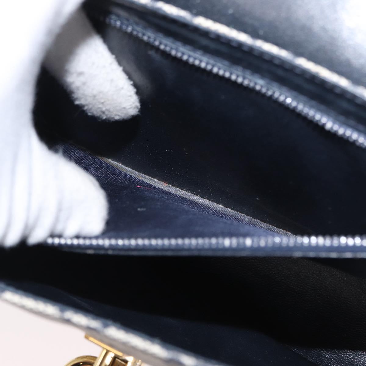 GUCCI GG Supreme Shoulder Bag PVC Navy Gold Auth gh1657