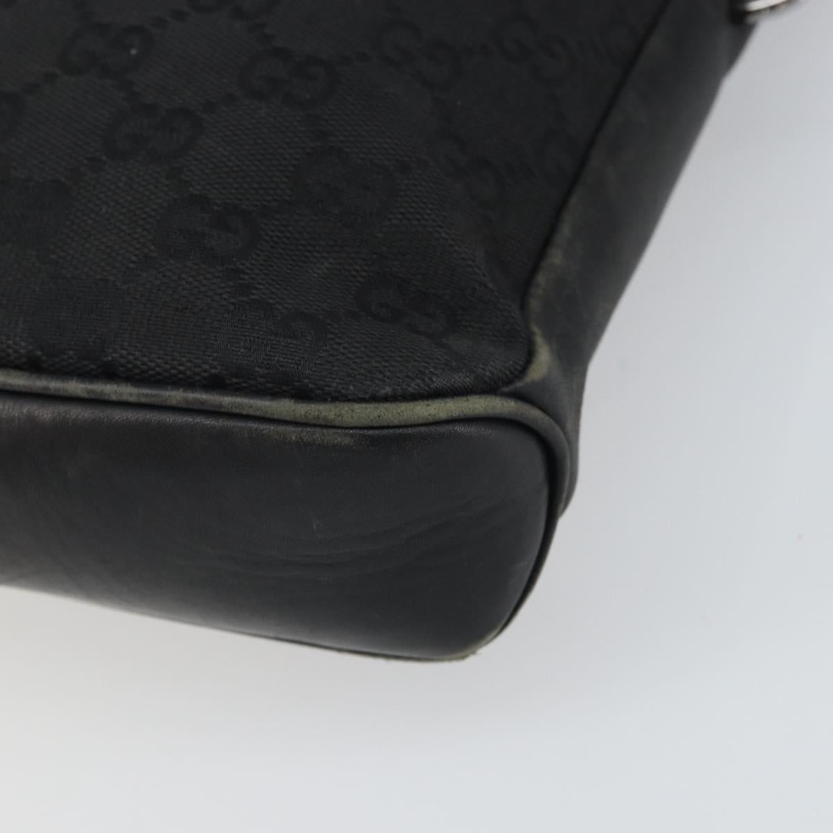 GUCCI GG Canvas Shoulder Bag Black Silver 109106 Auth gh1665